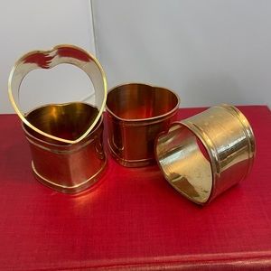 4 Heart ❤️ Brass Napkin Rings‎